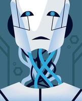 AI face robot vector