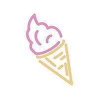 ice cream neon food vector