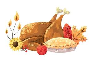 Happy thanksgiving dinner vector