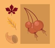 thanksgiving autumn season, icon vector