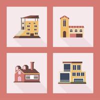 houses residential icons vector