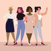 diverse women group vector