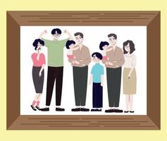 picture with korean family vector