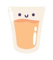 jugo kawaii desayuno vector