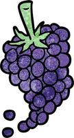 Retro grunge texture cartoon grapes vector