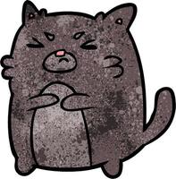 Retro grunge texture cartoon cute cat vector