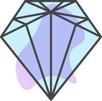 Blue diamond, illustration, on a white background. vector