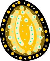 Yellow easter egg, illustration, vector on white background