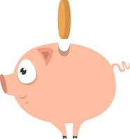 Piggy bank , illustration, vector on white background