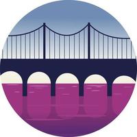 Big bridge ,illustration, vector on white background.