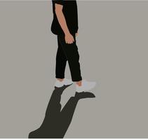 Feet shadow, illustration, vector on white background.