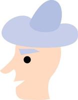 hombre con sombrero morado, ilustración, vector, sobre un fondo blanco. vector