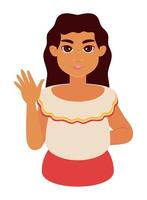 Colombian woman ethnic community vector