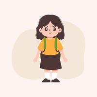 Girl Student with backpack vector