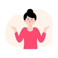 Confused woman thinking about something vector