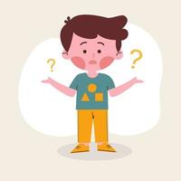 Confused boy kid vector