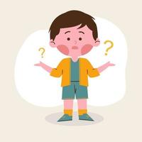 Confused boy kid vector