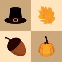 icons thanksgiving party vector