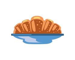 bread on dish vector