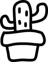 Cereus cactus in pot, illustration, on a white background. vector