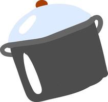 Flat saucepan, illustration, vector on white background.