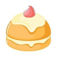 pastel con fruta vector