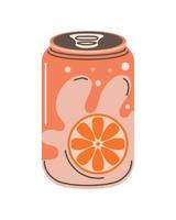 bebida de lata de refresco de naranja vector