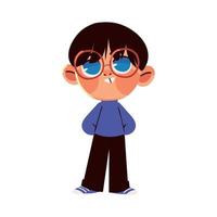 little boy with eyeglasses vector