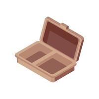 isometric empty lunch box vector