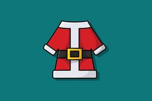 Santa Claus coat with buttons and belt vector icon illustration. Holiday objects icon design concept. Winter season, Holiday icons, Christmas celebration, Christmas clothes, Santa coat.