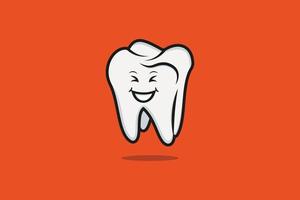 ilustración de icono de vector de personaje de dibujos animados de diente lindo. concepto de diseño de iconos de objetos médicos y sanitarios. vector sonriente de dientes sanos.