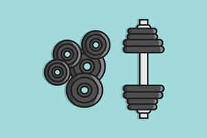 Metal Gym Dumbbell exercise vector icon illustration. Gym fitness icon design concept. Body fitness, Health care, Gym exercise, Gym and fitness, Work out, Fitness workout, Exercise equipment.