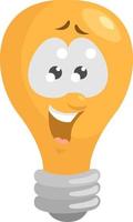 Lightbulb with a face ,illustration,vector on white background vector