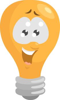 Lightbulb with a face ,illustration,vector on white background vector