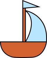 Small toy boat, illustration, on a white background. vector