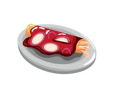 mexican food roll with sauce vector