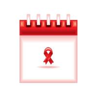 icono de calendario de sida vector