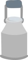 Milk can, illustration, vector on white background.