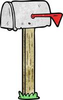 Retro grunge texture cartoon mail box vector