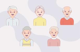 icons set older people day vector