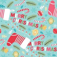 Seamless vector pattern with Christmas elements. For fabrics, wrapping paper, wallpapers.