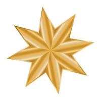 estrella de ocho puntas de navidad dorada. ilustración vectorial imagen 3d vector