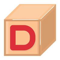 alphabet cube toy icon vector