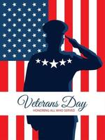 día de los veteranos, honrando a todos los que sirvieron vector