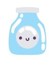 milk kawaii breakfast vector