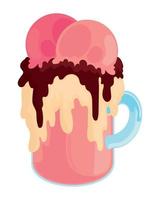 milkshake with ice cream vector