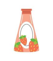 strawberry juice bottle vector