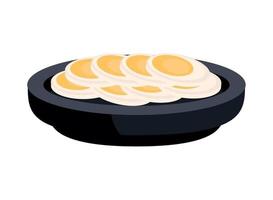 boiled eggs in dish vector
