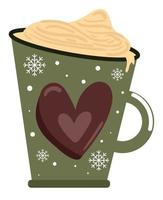 chocolate caliente con crema vector