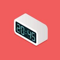 Digital alarm clock isometric view vector